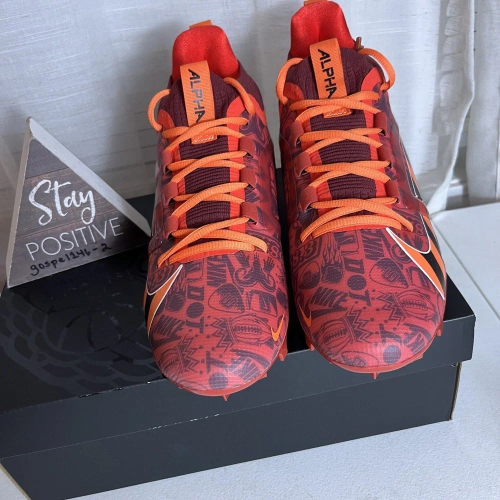 Nike Football Cleats Men Size 9 Alpha Menace 4 Elite‎ NRG Red Orange FQ4046-600